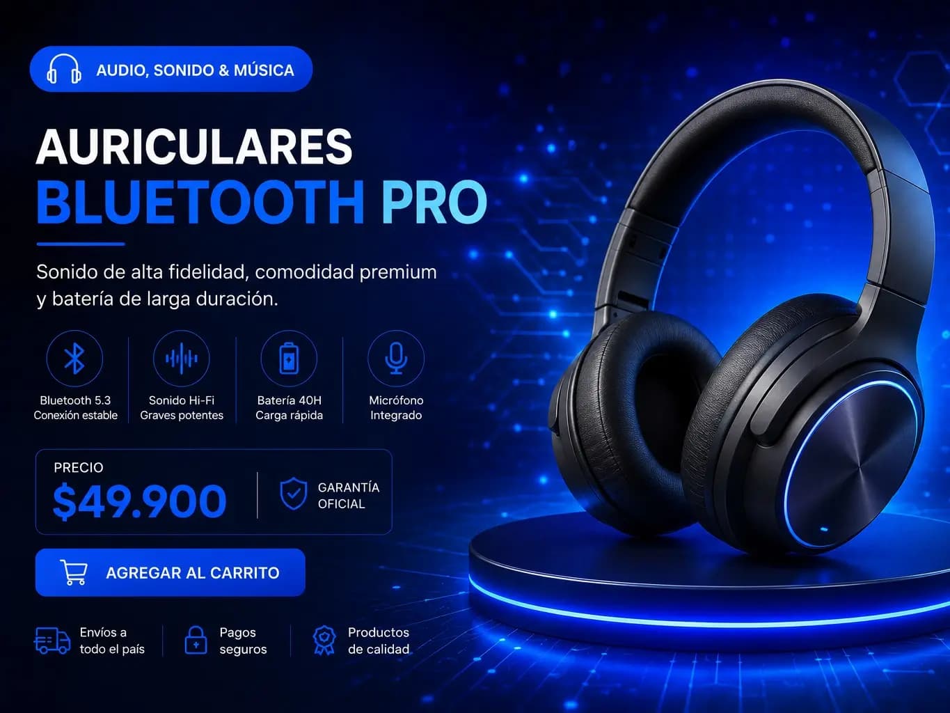Auriculares Bluetooth Pro
